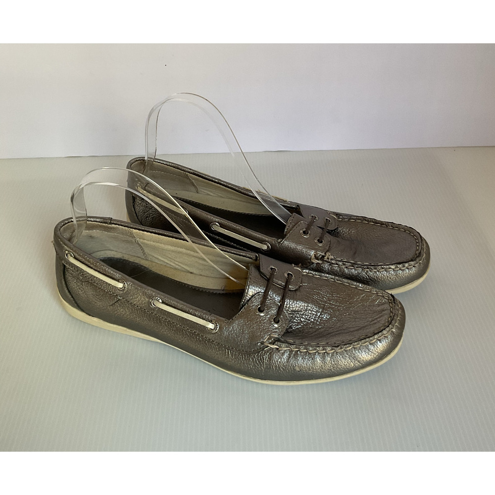 Sperry Top-Sider  Loafers Metallic Bronze Leather Women 9.5M Boat Shoes Comfort - Picture 2 of 13